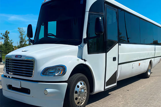 34 passenger limo bus exterior